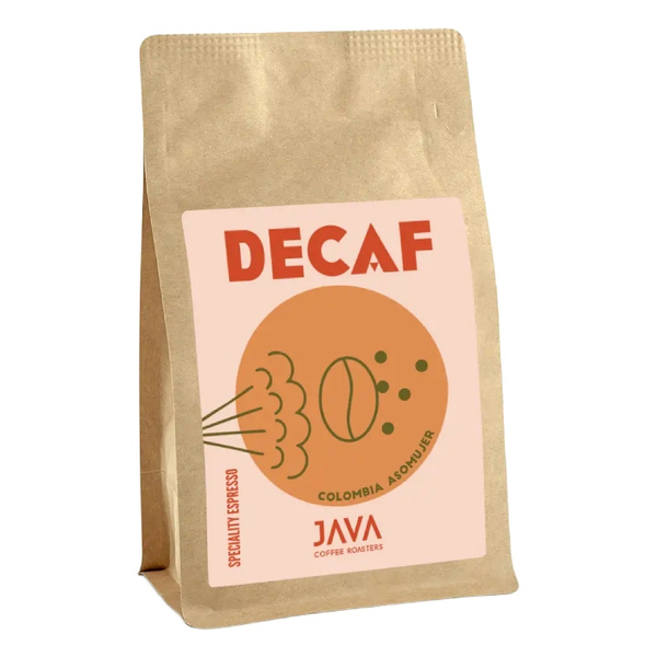 Kawa ziarnista Java Kolumbia Asomujer Decaf ESPRESSO 250g - Bezkofeinowa