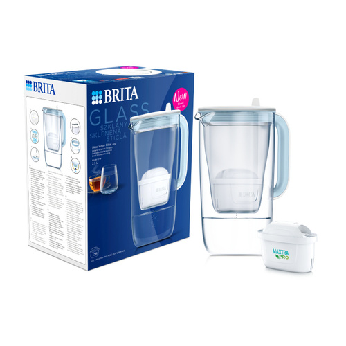 OUTLET - Szklany dzbanek z filtrem BRITA Glass MAXTRA PRO Pure Performance - Niebieski