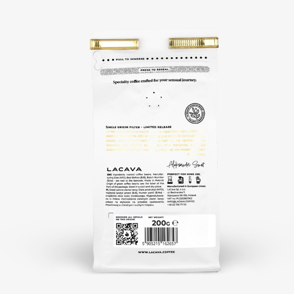 Kawa ziarnista LaCava Colombia Don Linarco Filter 200g – NIEDOSTĘPNY