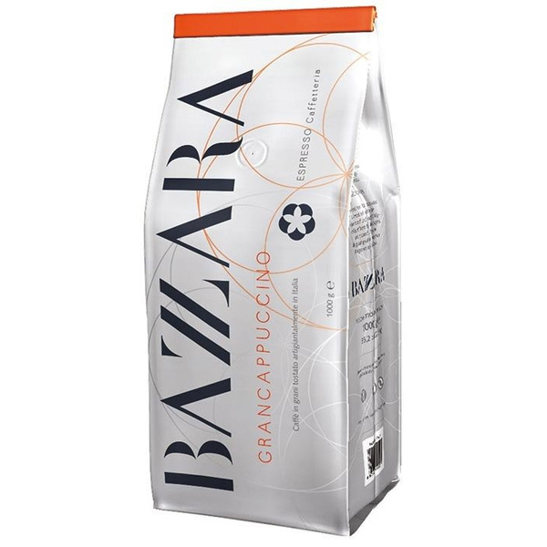 ZESTAW - Kawa ziarnista Bazzara GRANCAPPUCCINO 3x1kg + szklanki termiczne Cappuccino 210 ml - 4 sztuki