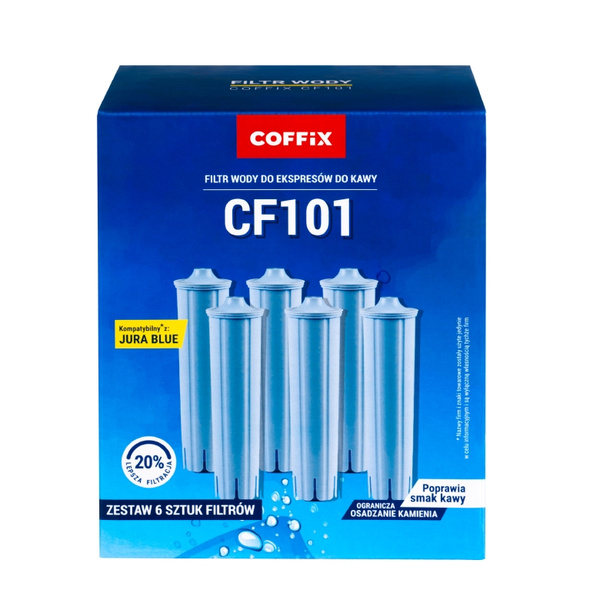 Zestaw 6 sztuk filtrów COFFIX CF101 - zamiennik Jura Claris Blue