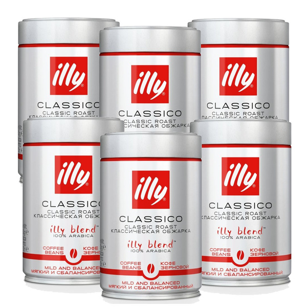 ZESTAW 6x Kawa ziarnista illy Classico 250g
