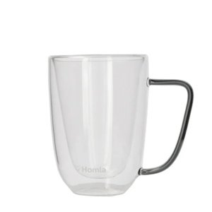 Zestaw szklanek z podwójną ścianką i grafitowym uchem HOMLA CEMBRA 250 ml - 2 szt.