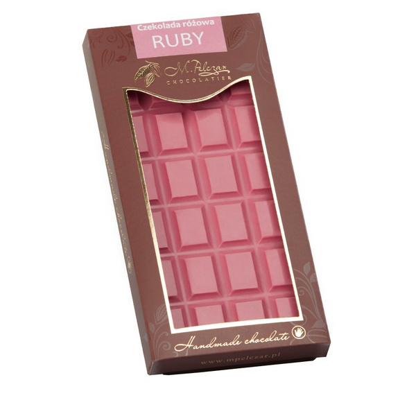 Różowa czekolada M.Pelczar Chocolatier Ruby - Naturalna 85g