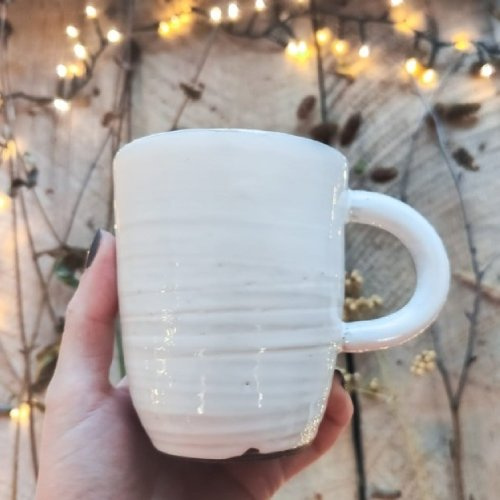 Ceramiczny kubek POTPOTSTUDIO - Carbon Biały 250 ml