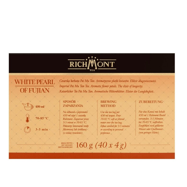 Biała herbata Richmont White Pearl of Fujian - 40x4g