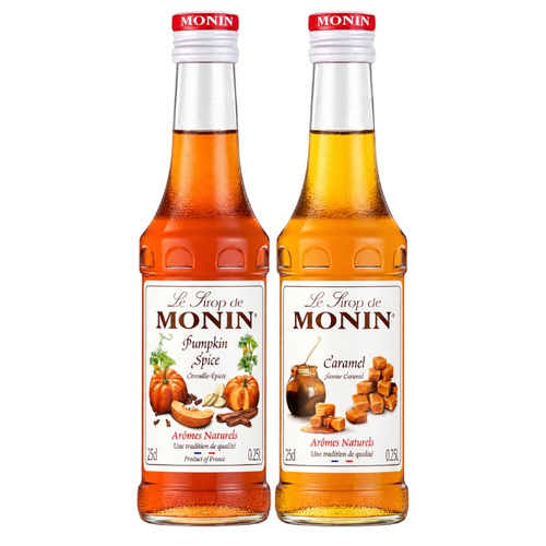 ZESTAW - Syrop PUMPKIN SPICE MONIN 0,25 L + Syrop CARAMEL MONIN 0,25 L