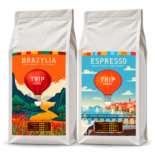 ZESTAW - Kawa ziarnista Trip Coffee Brazylia 1kg + Kawa ziarnista Trip Coffee Espresso 1kg