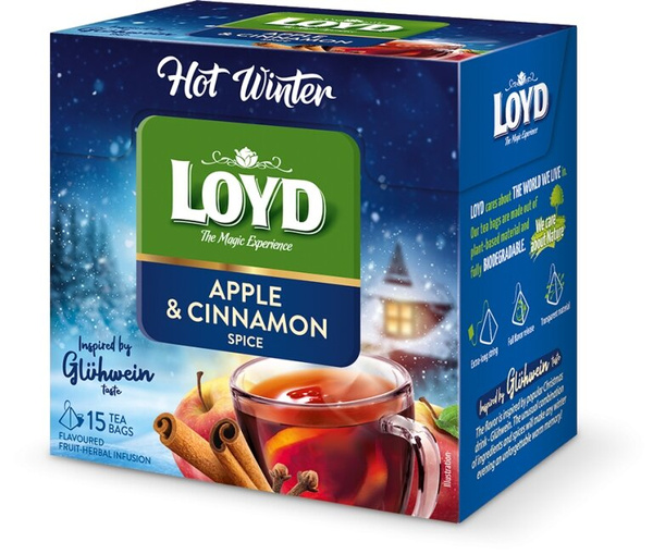Herbata owocowa Loyd Hot Winter Glühwein - Jabłko z cynamonem 15x3g