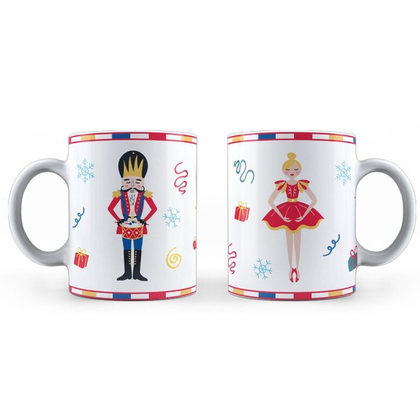 ZESTAWKawiarka Bialetti Moka Express Nutcracker Czerwona 6tz + 2 Kubki 300 ml - NIEDOSTĘPNY