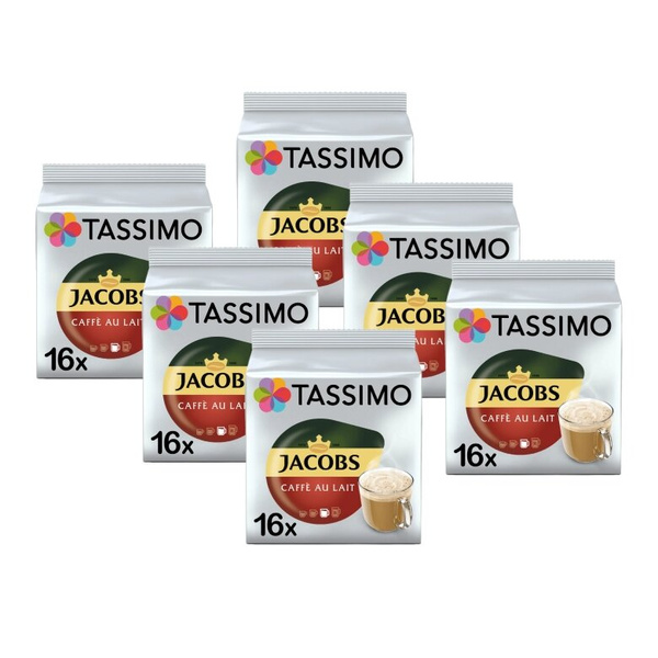 ZESTAW - Kapsułki Tassimo Jacobs Cafe Au Lait 6x16 szt.