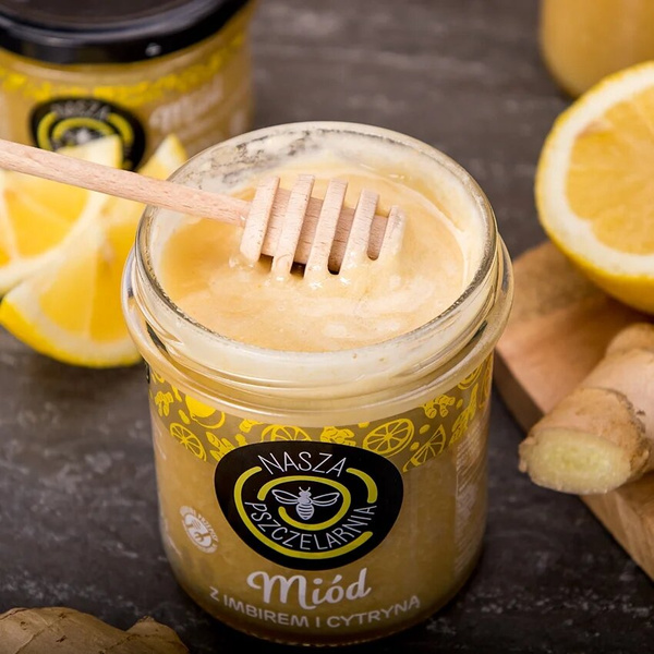 Miód z cytryną i imbirem Nasza Pszczelarnia 420g