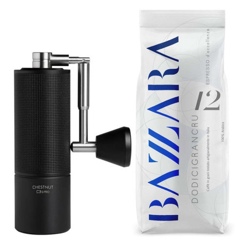 ZESTAW - Kawa ziarnista Bazzara Dodicigrancru 250g + Timemore C3S PRO