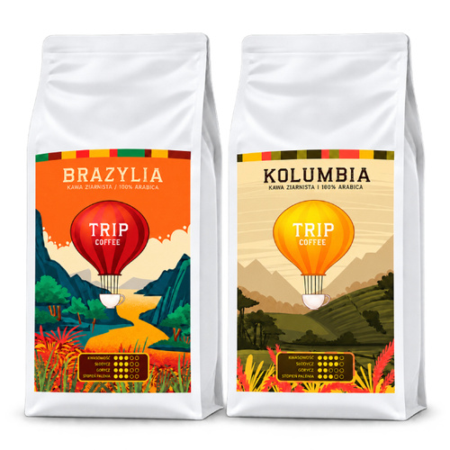 ZESTAW - Kawa ziarnista Trip Coffee Brazylia 1kg + Trip Coffee Kolumbia 1kg