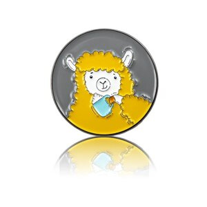 Przypinka - Owieczka z kubkiem