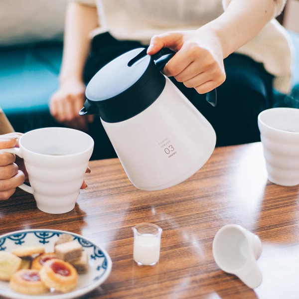 Dzbanek termiczny Hario V60-03 Heat-Retaining Biały - 800 ml