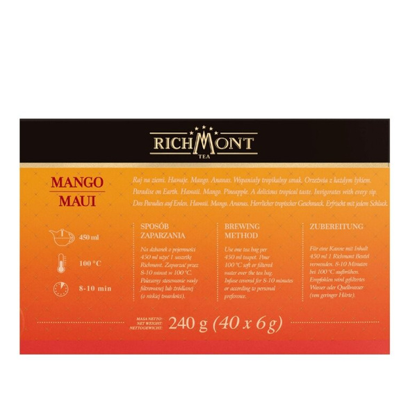 Owocowa herbata Richmont Mango Maui - 40x6g