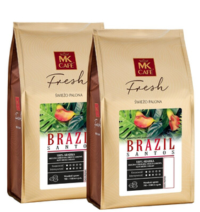 ZESTAW - Kawa ziarnista MK Cafe Fresh Brazil Santos 2x1kg