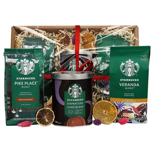 Zestaw prezentowy Starbucks® - Kawa mielona, kawa ziarnista i czekolada na gorąco