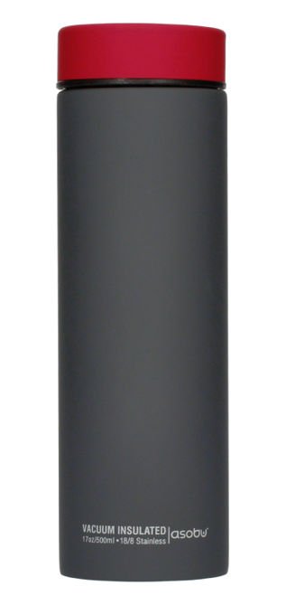 Asobu Le Baton Travel Bottle - szaro-czerwona butelka termiczna 500 ml