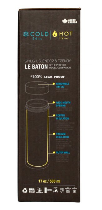 Asobu Le Baton Travel Bottle - szaro-czerwona butelka termiczna 500 ml - NIEDOSTĘPNY