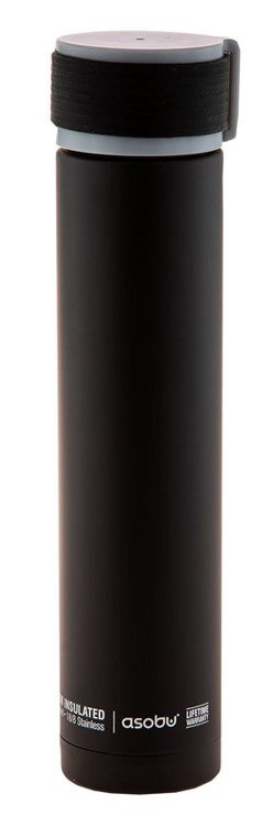 Asobu Skinny Mini Black - czarna butelka termiczna 230 ml 