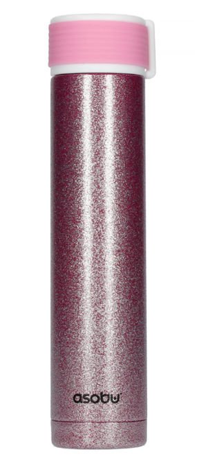 Asobu Skinny Mini Glitter - różowa butelka termiczna 230 ml