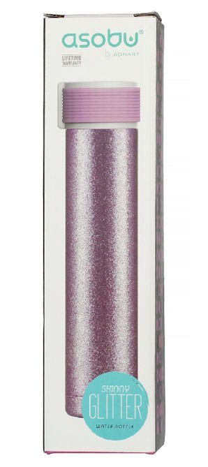 Asobu Skinny Mini Glitter - różowa butelka termiczna 230 ml - NIEDOSTĘPNY
