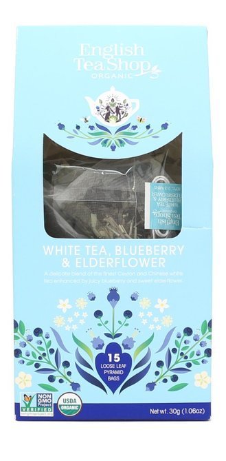Biała herbata English Tea Shop White Tea Blueberry & Elderflower 15x2g