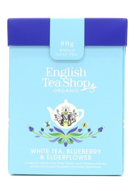 Biała herbata English Tea Shop White Tea Blueberry & Elderflower 80g