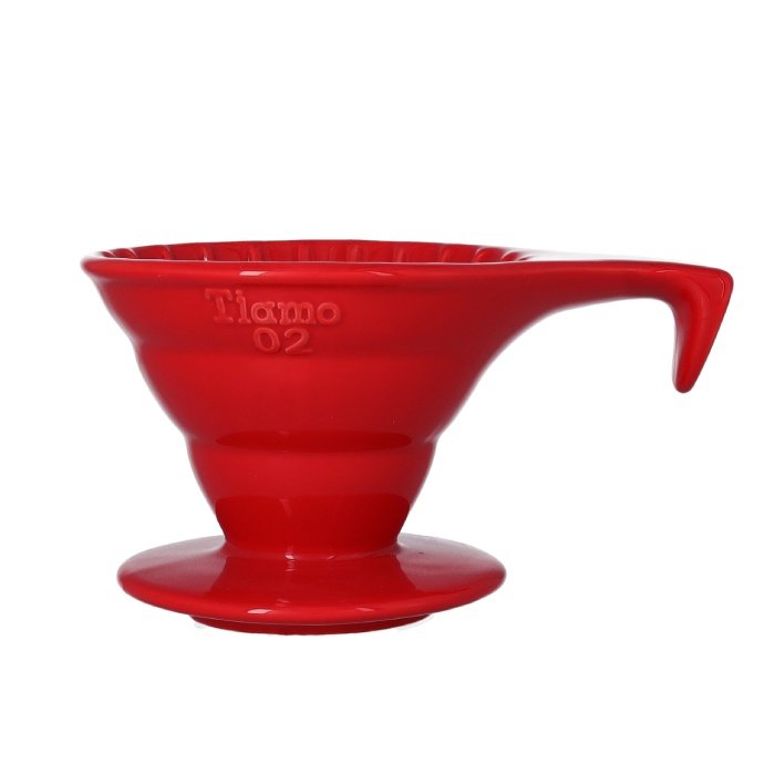 Ceramiczny drip Tiamo z rączką V02 - Czerwony