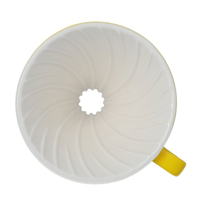 Ceramiczny drip Tiamo z uchem V02 - Żółty