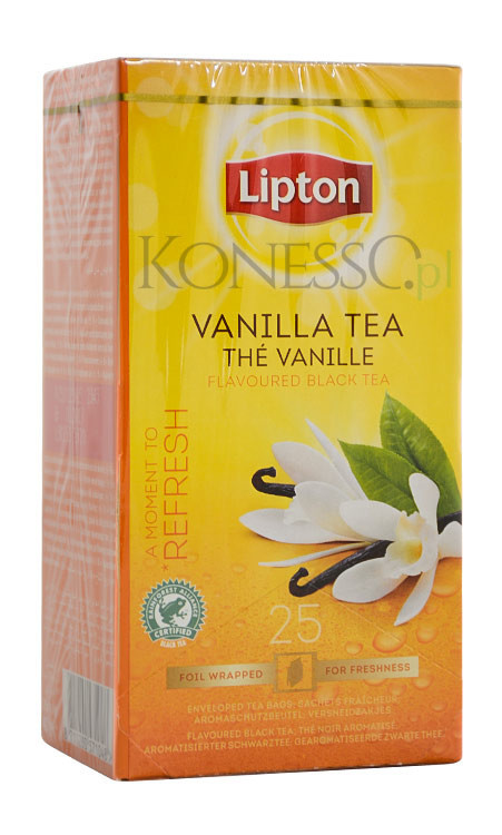Czarna aromatyzowana herbata Lipton Classic Vanilia 25 kopert - NIEDOSTĘPNY 