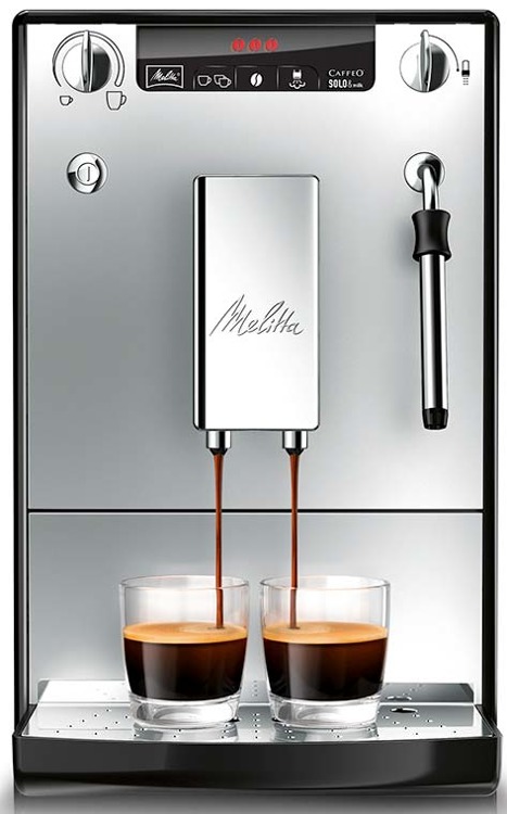 Ekspres do kawy Melitta E953-102 Solo & Milk - srebrno-czarny