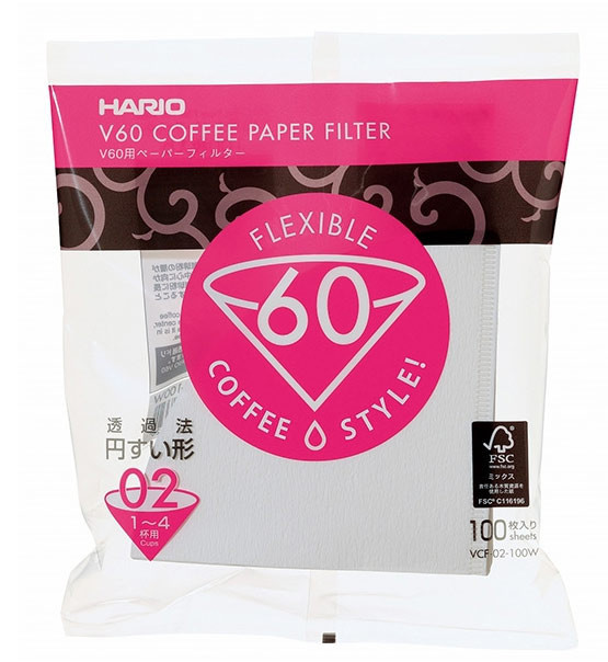 Filtry papierowe do dripa Hario V60-02 100szt 