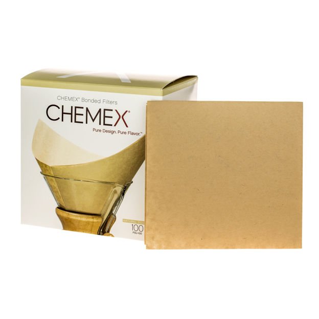 Filtry papierowe kwadratowe CHEMEX FSU-100 6, 8, 10 filiżanek - Brązowe 100 sztuk