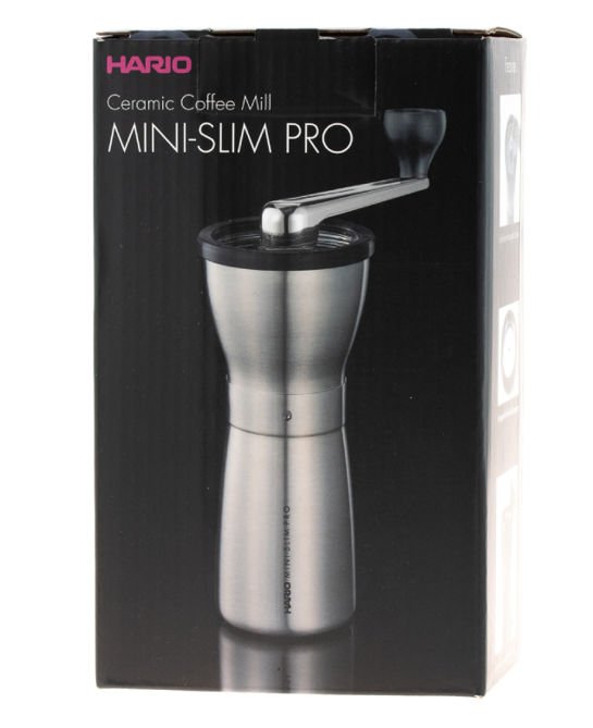 HARIO Ceramic Coffee Mill Mini-Slim PRO Silver - ręczny młynek do kawy