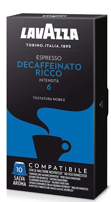 Kapsułki do Nespresso Lavazza Decaffeinato Ricco - 10 sztuk