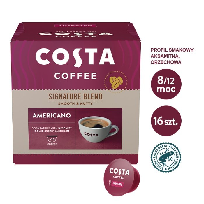Kawa w kapsułkach Costa Coffee Signature Blend Americano kompatybilna z Dolce Gusto®* - 16 szt.