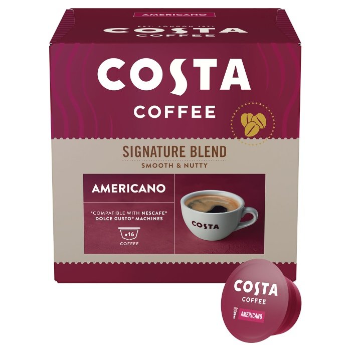 Kawa w kapsułkach Costa Coffee Signature Blend Americano kompatybilna z Dolce Gusto®* - 16 szt. - NIEDOSTĘPNY