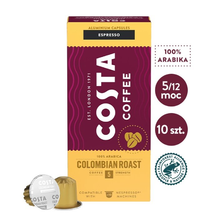 Kawa w kapsułkach Costa Coffee The Colombian Roast kompatybilne z ekspresami Nespresso®* - 10 szt.