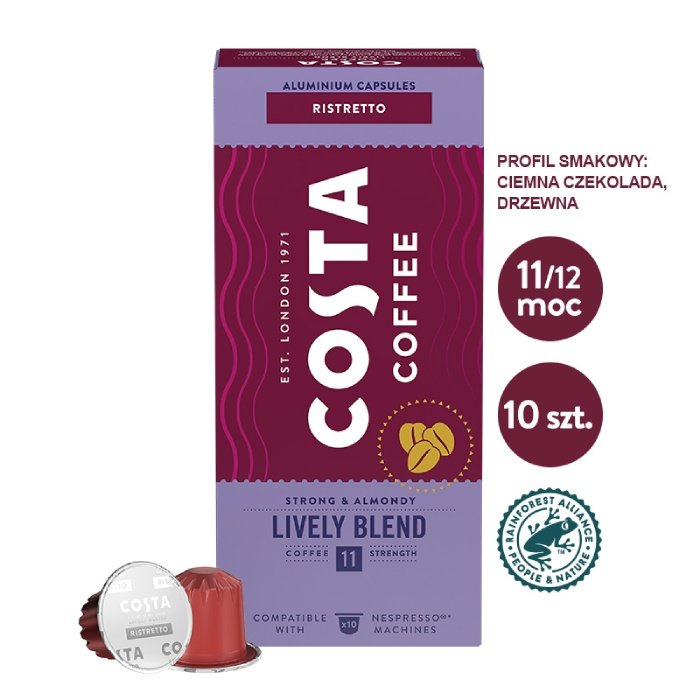 Kawa w kapsułkach Costa Coffee The Lively Blend kompatybilne z ekspresami Nespresso®* - 10 szt.