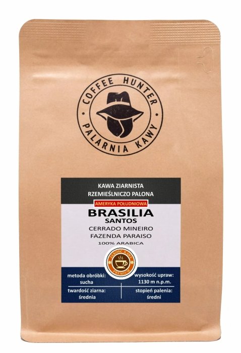 Kawa ziarnista COFFEE HUNTER Brazylia Santos Fazenda Paraiso 1kg
