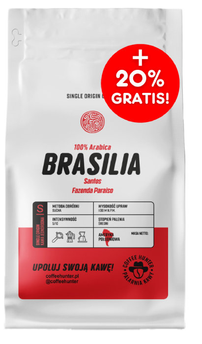 Kawa ziarnista COFFEE HUNTER Brazylia Santos Fazenda Paraiso 600g - NIEDOSTĘPNY