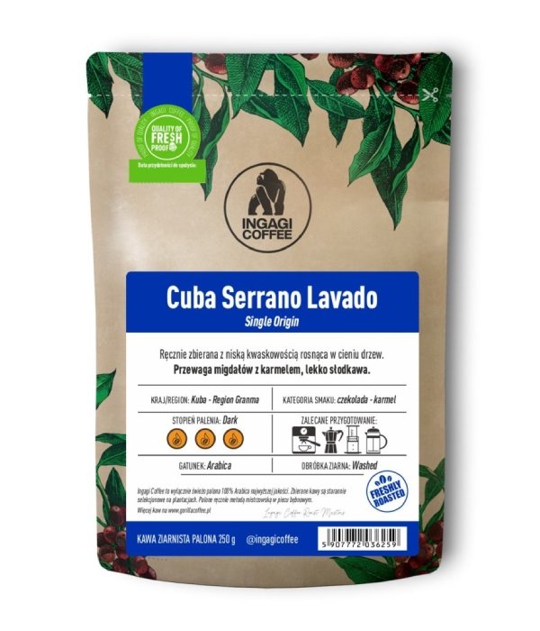 Kawa ziarnista Ingagi Coffee Cuba Serrano Lavado 250g