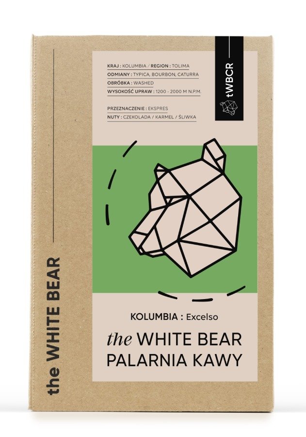 Kawa ziarnista The White Bear Kolumbia Excelso 1kg