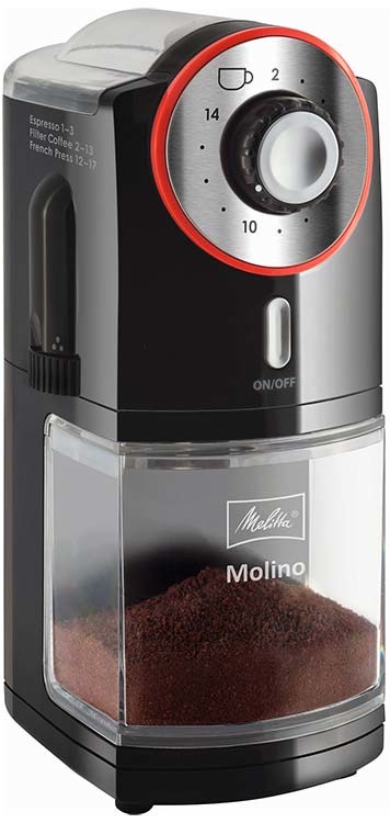 Młynek do kawy Melitta 1019-01 Molino - Czerwono-czarny