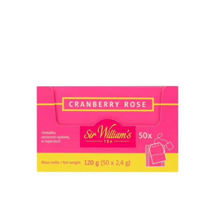 Owocowa herbata Sir Williams Tea Cranberry Rose 50x2,4g