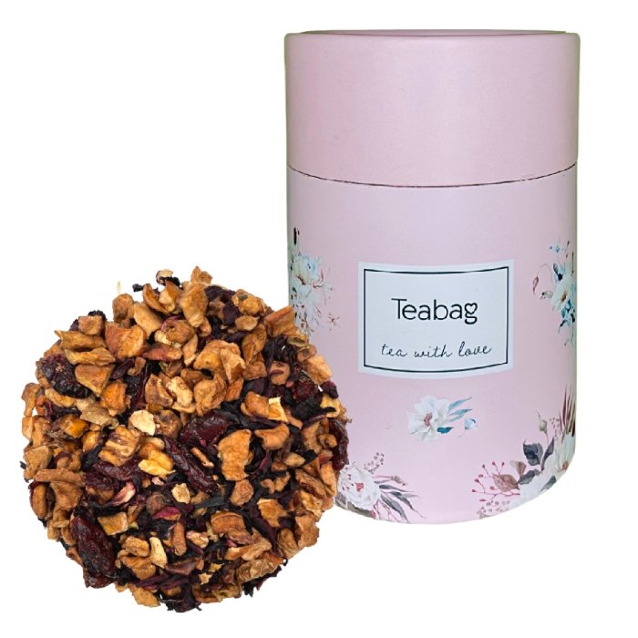 Owocowa herbata Teabag Cranberry 50g - Różowa tuba