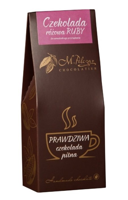 Prawdziwa czekolada pitna M.Pelczar Chocolatier - Różowa - RUBY 200g